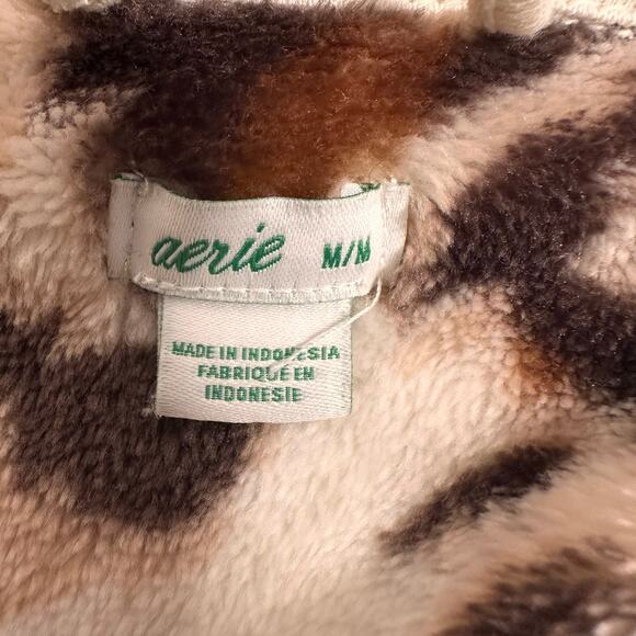 Aerie Fuzzy Sherpa Leopard Animal Print Robe Size M - Picture 4 of 11